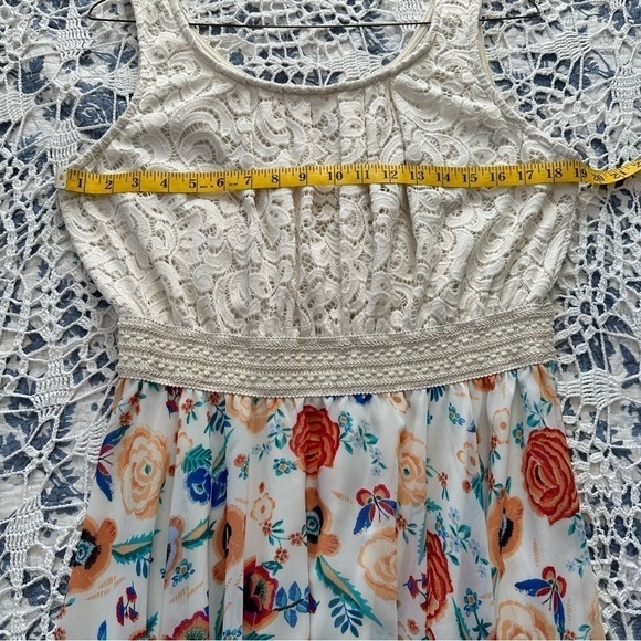 Liberty Love Crochet Cream Top Sleeveless Y2K Fairy Asymmetrical  Size 2XL - Picture 10 of 10